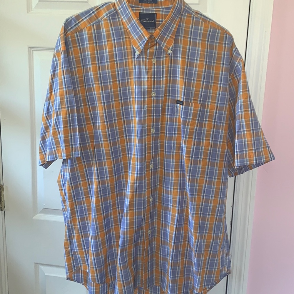 Men’s faconnable plaid short sleeve button down